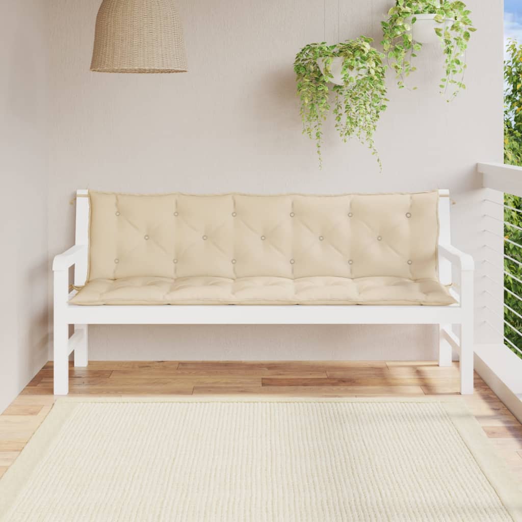 vidaXL Puter til hagebenk 2 stk beige 180x50x7 cm oxfordstoff