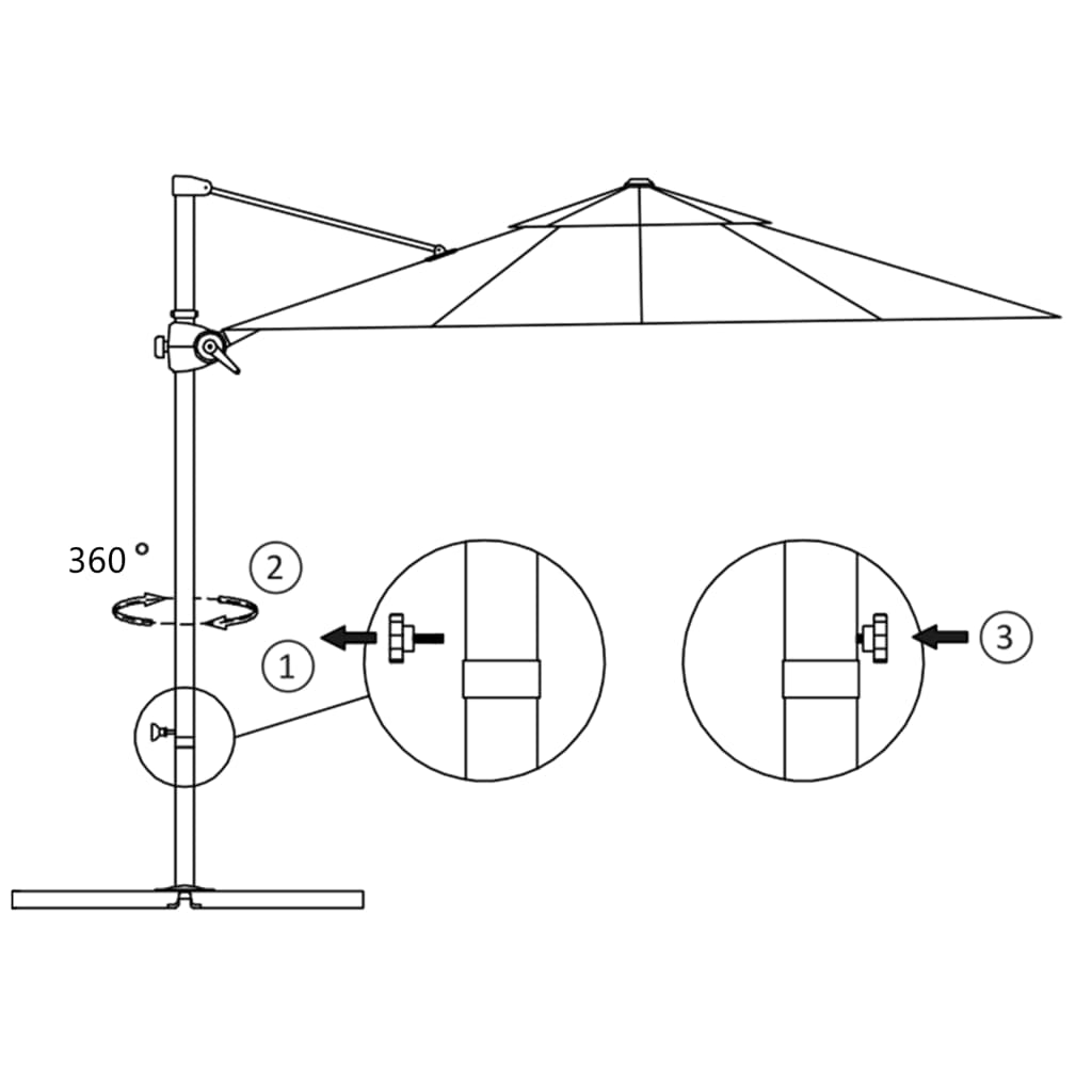 vidaXL Hengeparasoll med stålstang 250x250 cm antrasitt