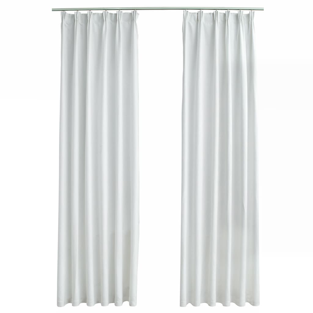 vidaXL Lystette gardiner med kroker 2 stk offwhite 140x245 cm