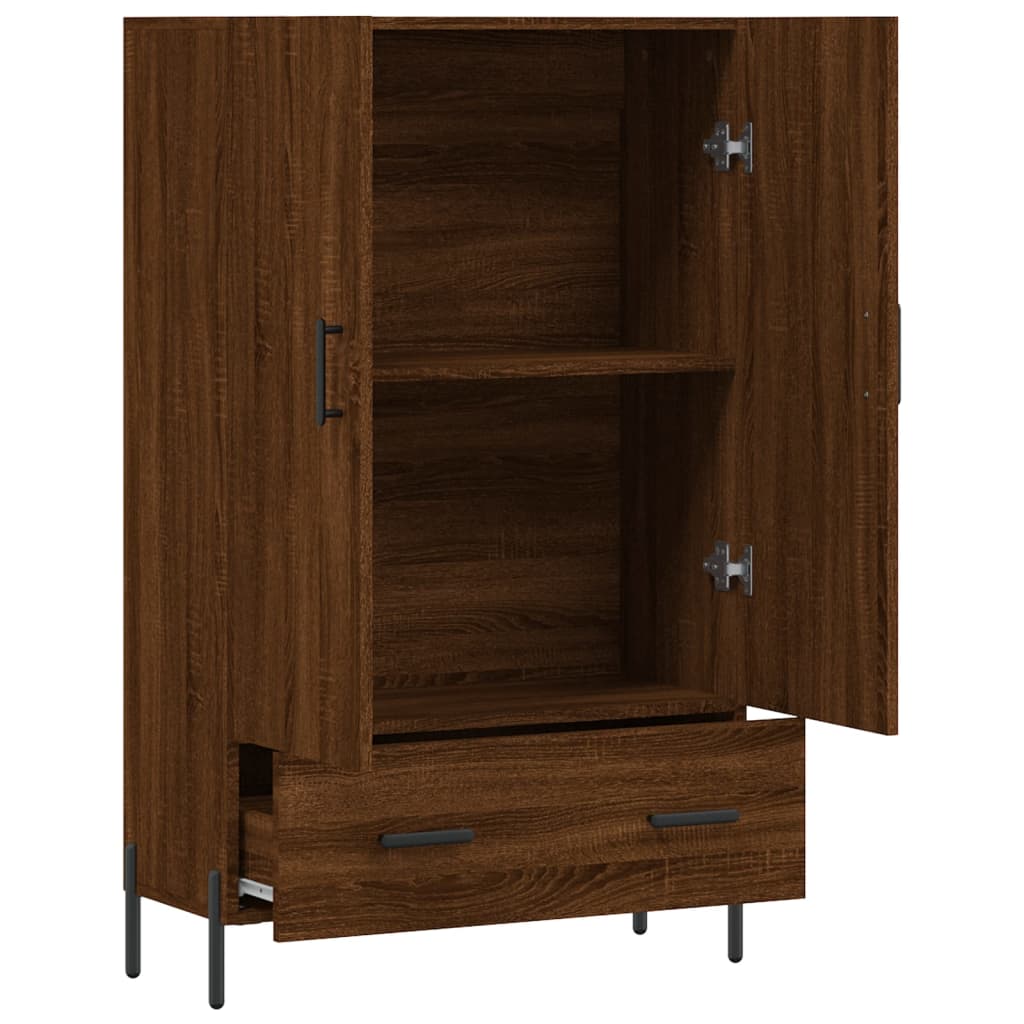 vidaXL Highboard brun eik 69,5x31x115 cm konstruert tre