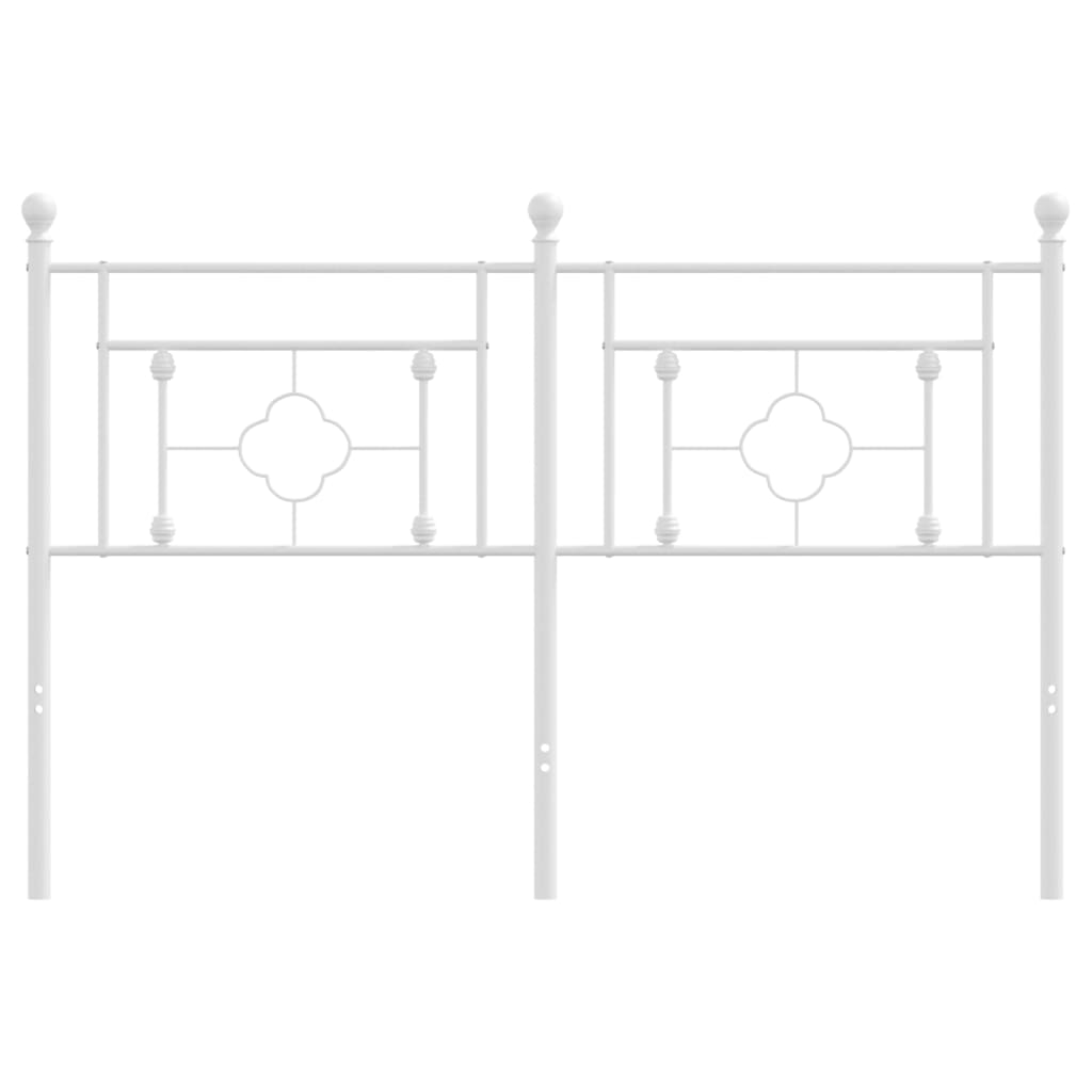 vidaXL Sengegavl i metall hvit 135 cm