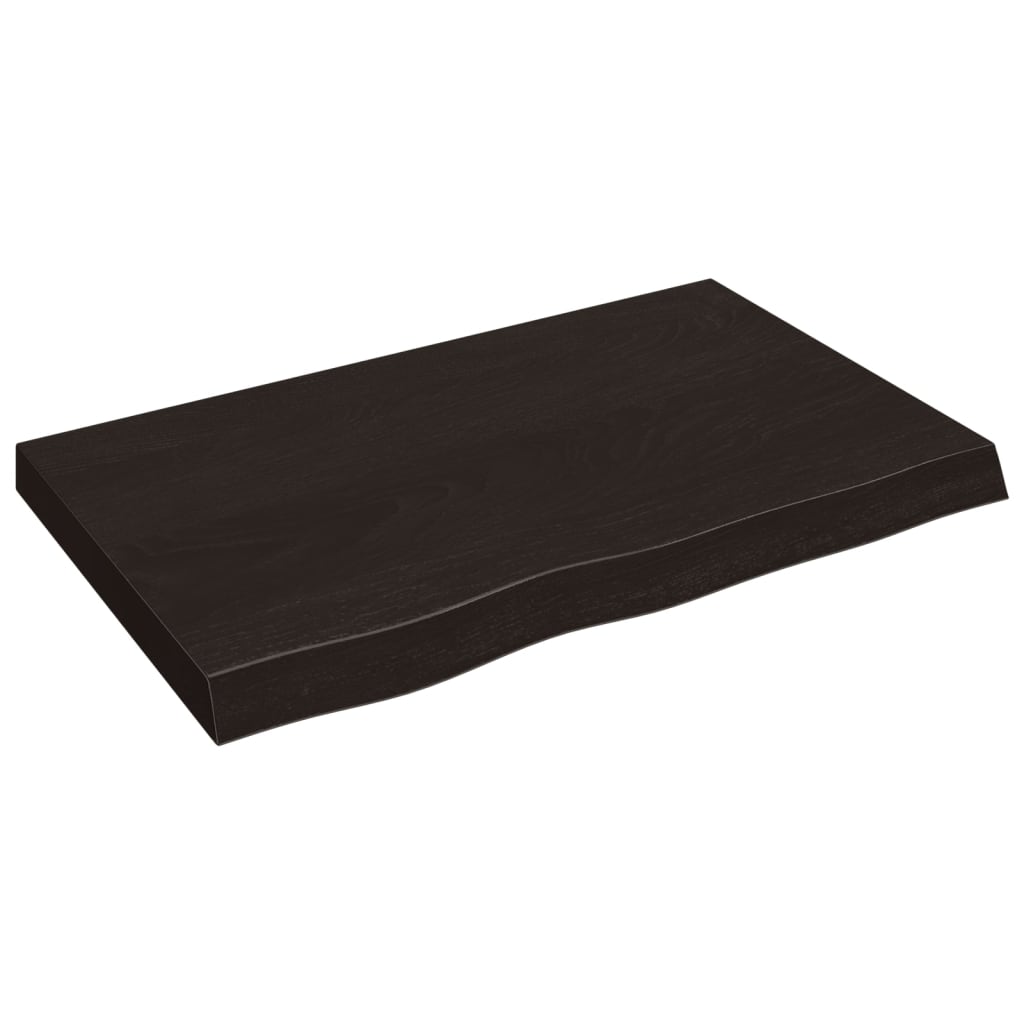 vidaXL Benkeplate til bad mørkebrun 80x50x(2-6) cm behandlet heltre