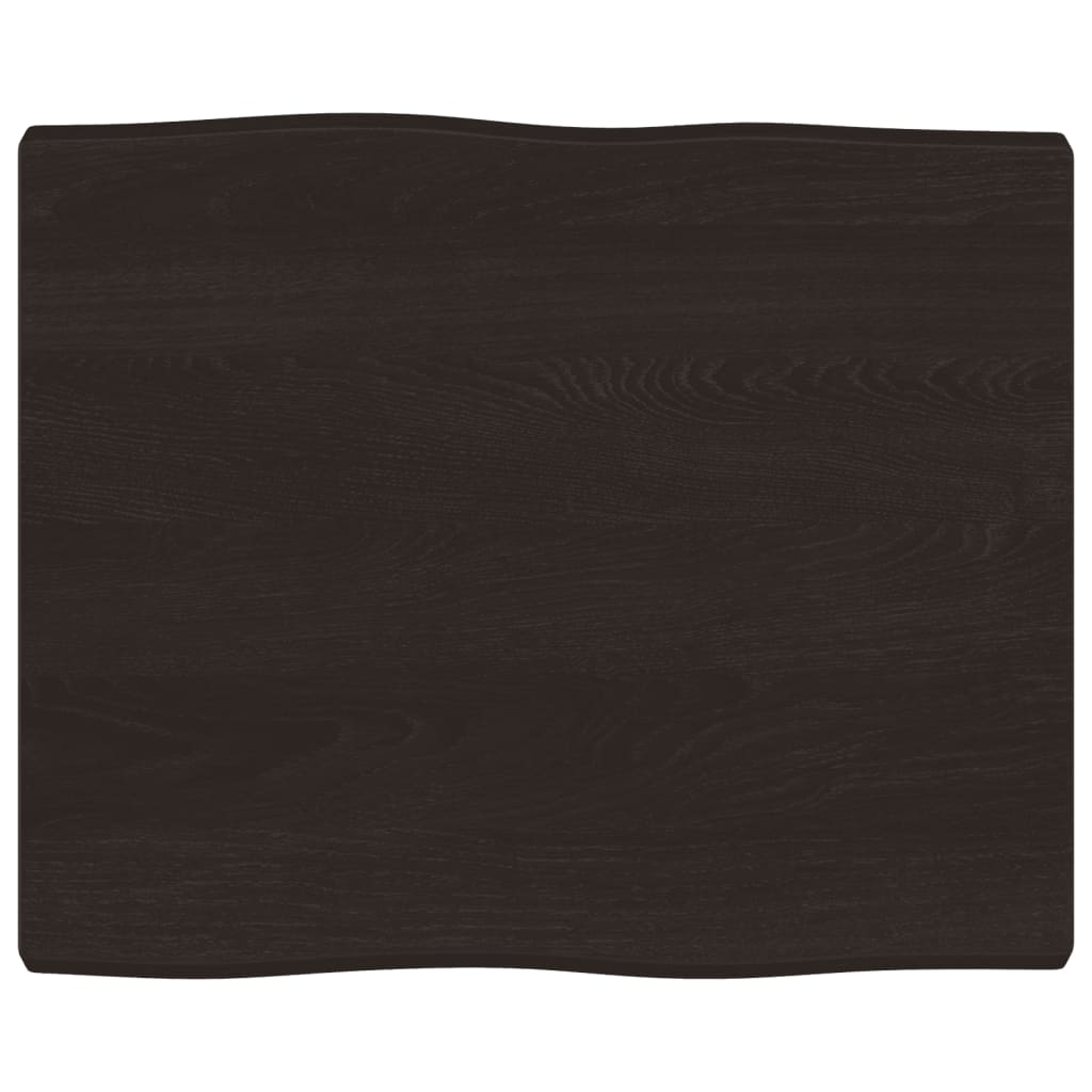 vidaXL Bordplate mørkebrun60x50x(2-4)cm behandlet heltre naturlig kant