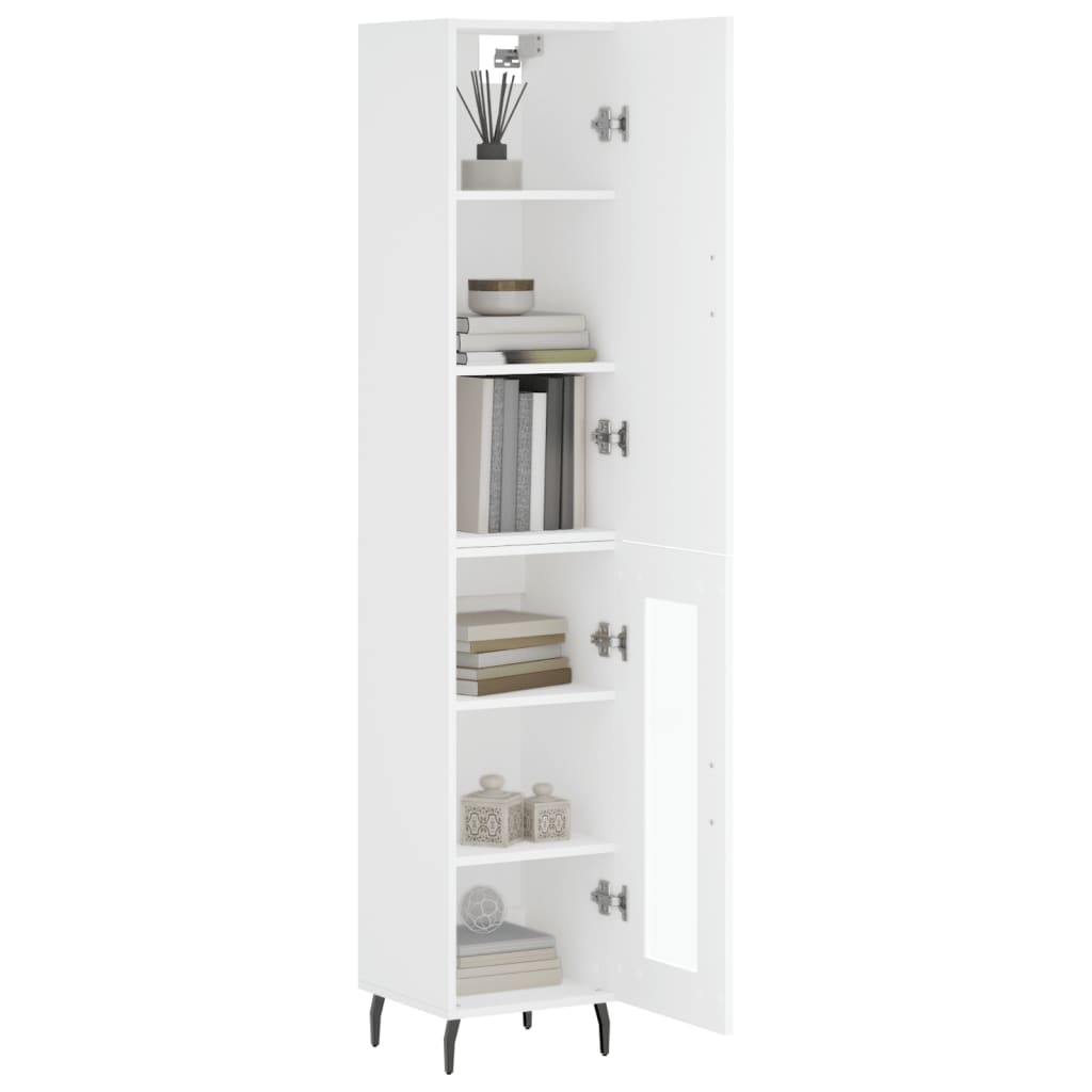 vidaXL Highboard hvit 34,5x34x180 cm konstruert tre