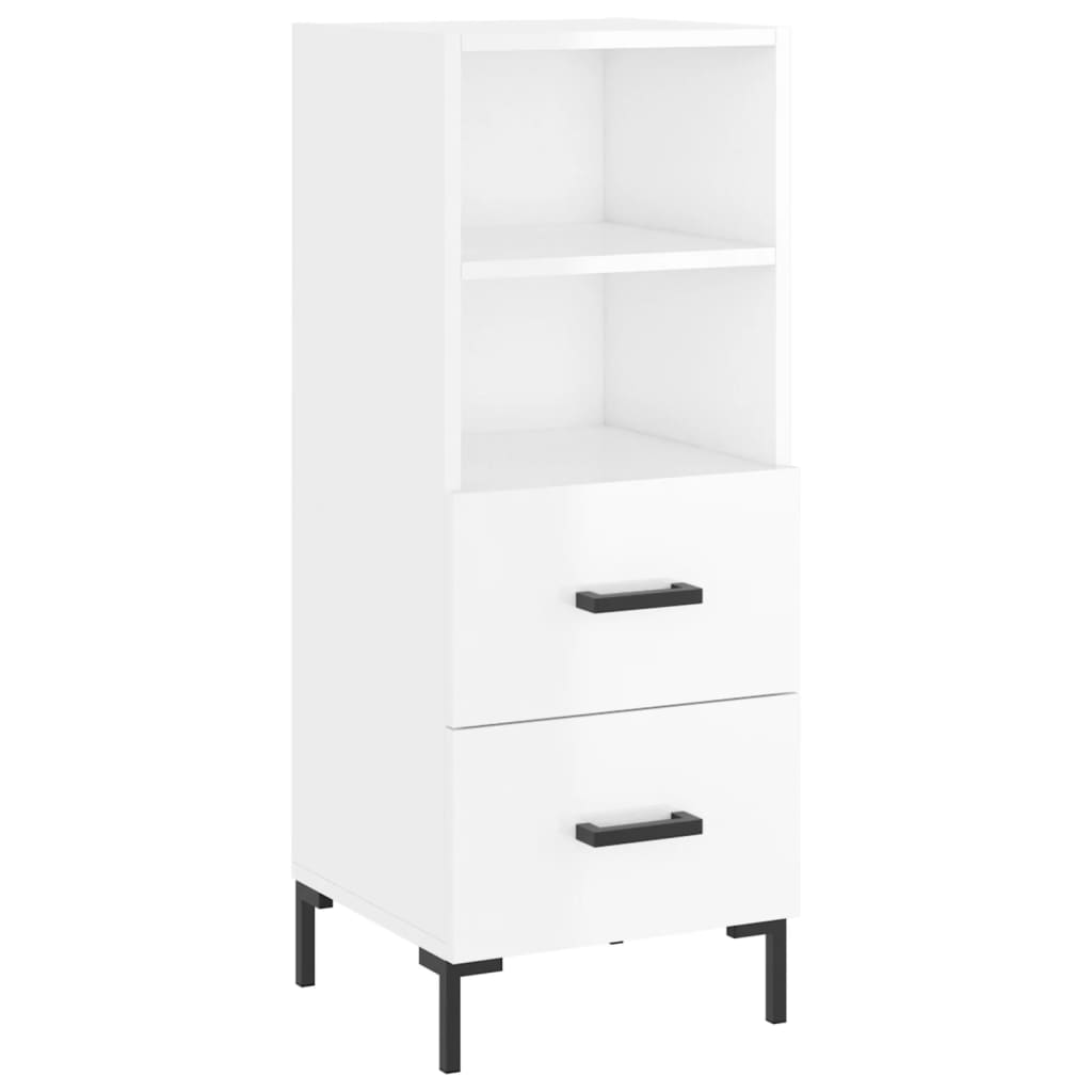 vidaXL Highboard høyglans hvit 34,5x34x180 cm konstruert tre