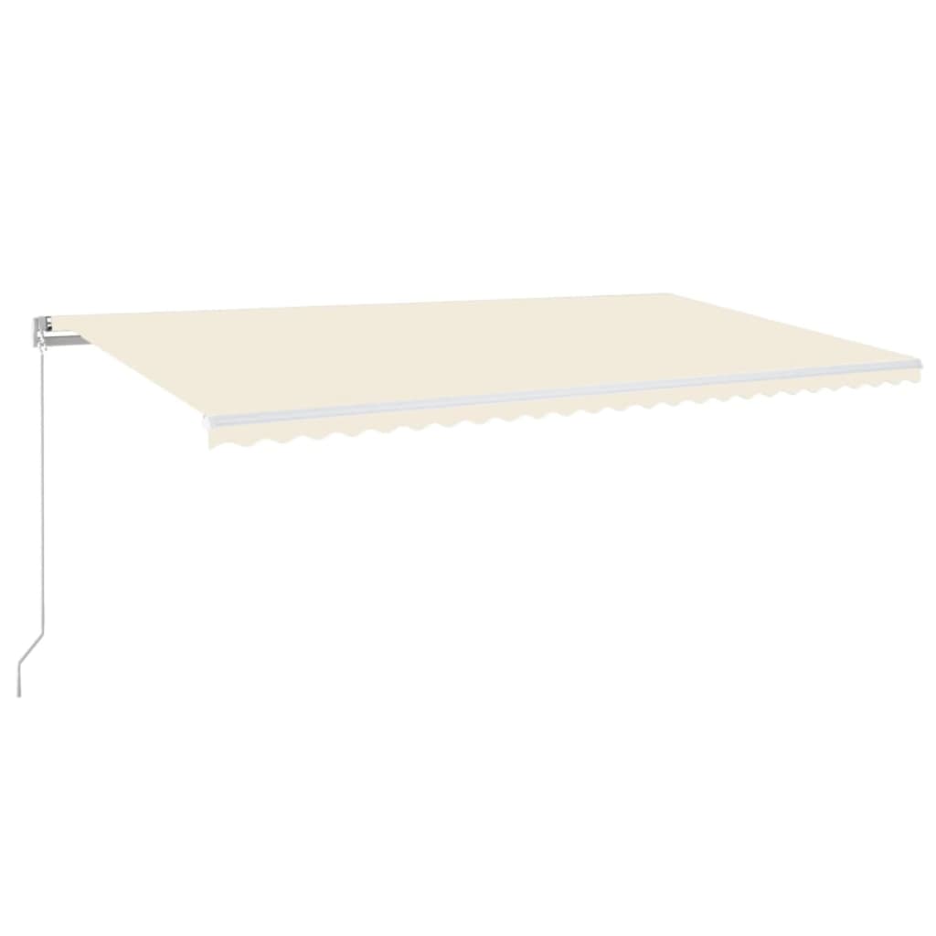 vidaXL Manuell uttrekkbar markise med LED 600x300 cm kremhvit