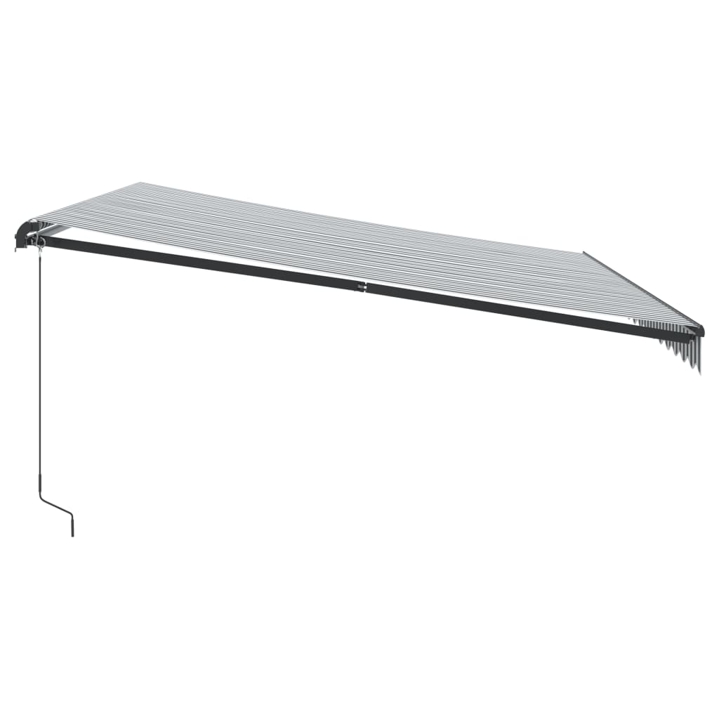 vidaXL Manuell uttrekkbar markise med LED antrasitt og hvit 450x350 cm