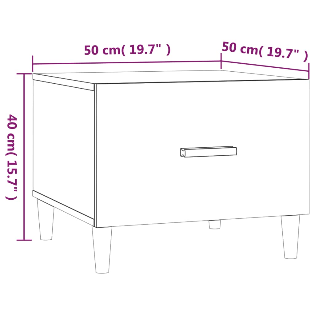 vidaXL Salongbord betonggrå 50x50x40 cm konstruert tre