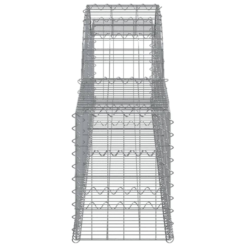 vidaXL Gabionkurver buede 12 stk 300x30x40/60 cm galvanisert jern