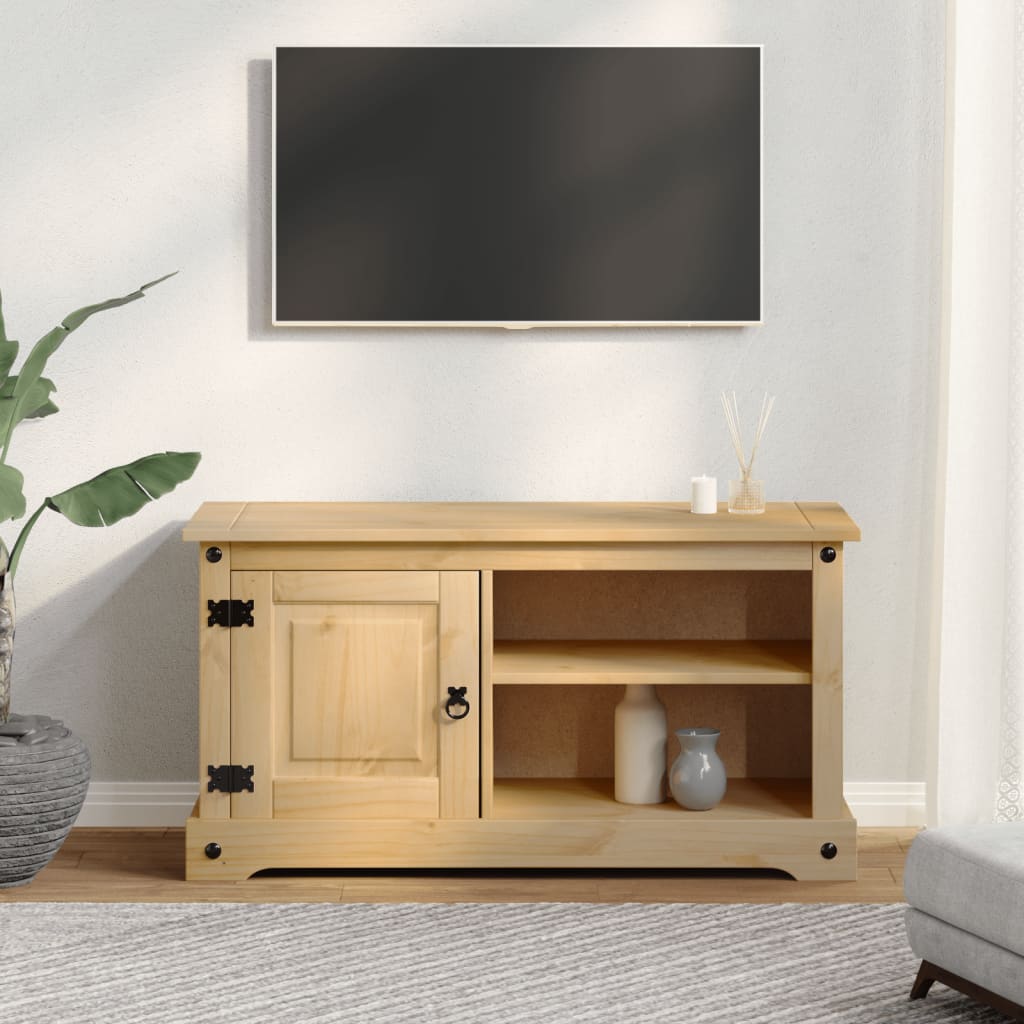 vidaXL TV-benk Corona 100x37x52 cm heltre furu