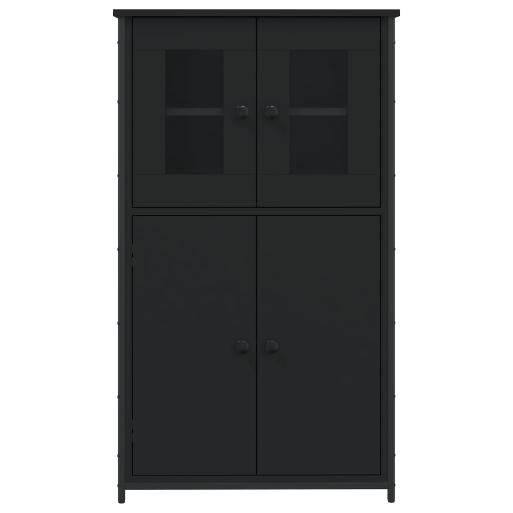 vidaXL Highboard svart 62x32x106,5 cm konstruert tre