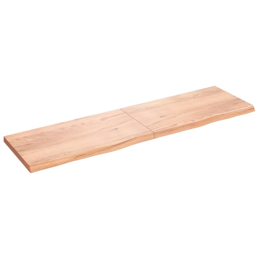 vidaXL Benkeplate til bad lysebrun 220x60x(2-6) cm behandlet heltre