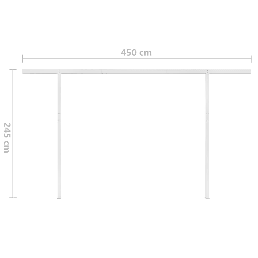 vidaXL Manuell uttrekkbar markise med LED 4x3 m oransje og brun