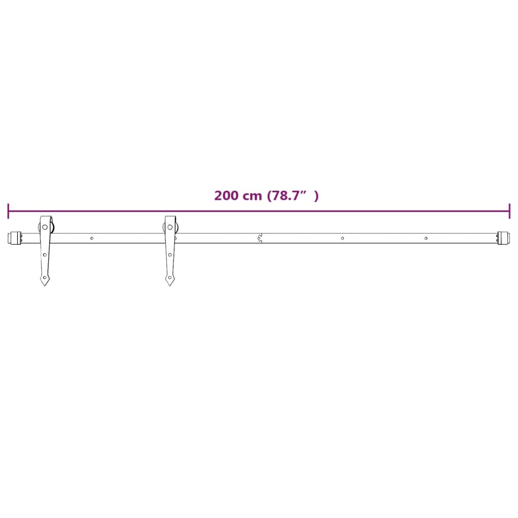 vidaXL Skyvedør med monteringstilbehør 85x210 cm heltre furu