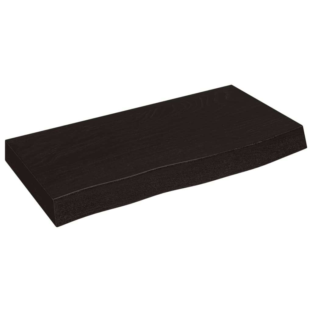 vidaXL Benkeplate til bad mørkebrun 60x30x(2-6) cm behandlet heltre