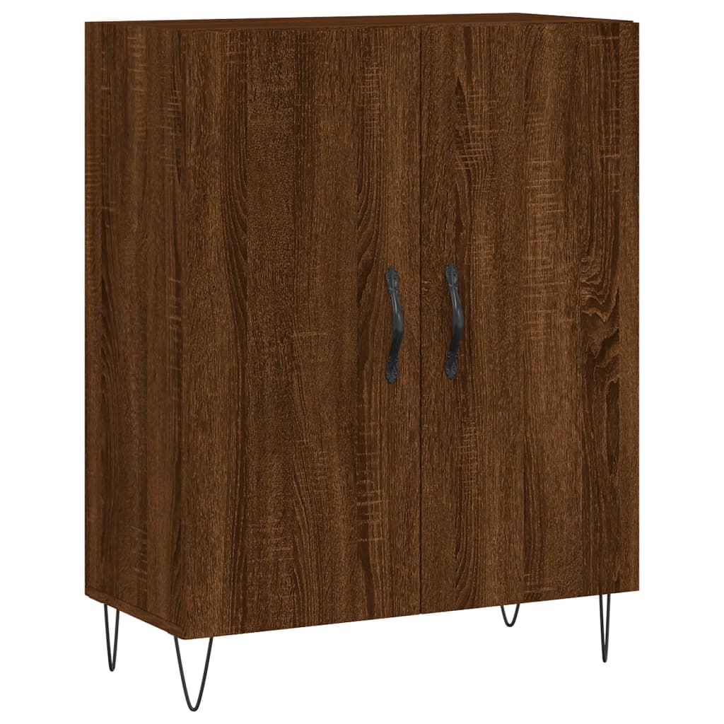 vidaXL Highboard brun eik 69,5x34x180 cm konstruert tre