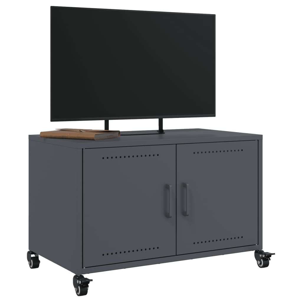 vidaXL TV-benk antrasitt 68x39x43,5 cm stål