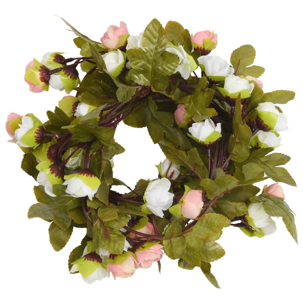 vidaXL Blomsterkranser for jul 6 stk champagne 215 cm