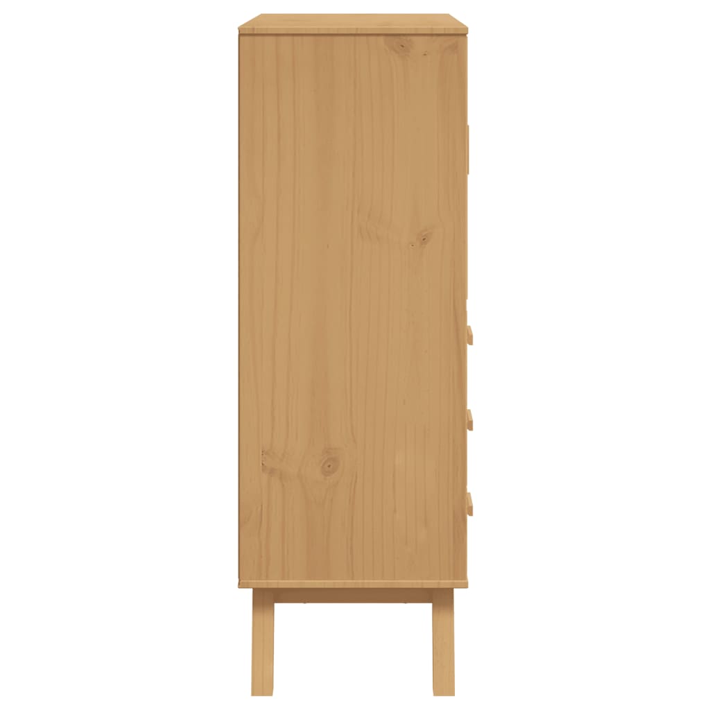 vidaXL Highboard OLDEN grå og brun 85x43x125 cm heltre furu