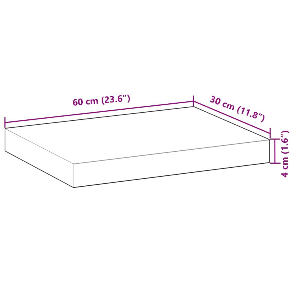 vidaXL Flytende hyller 3 stk 60x30x4 cm oljebehandlet heltre akasie