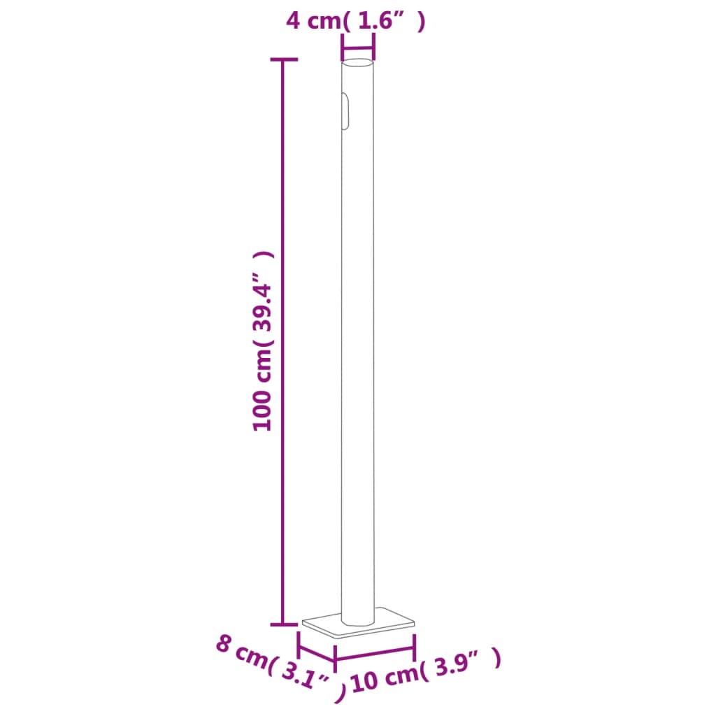 vidaXL Uttrekkbar sidemarkise 160x1000 cm rød