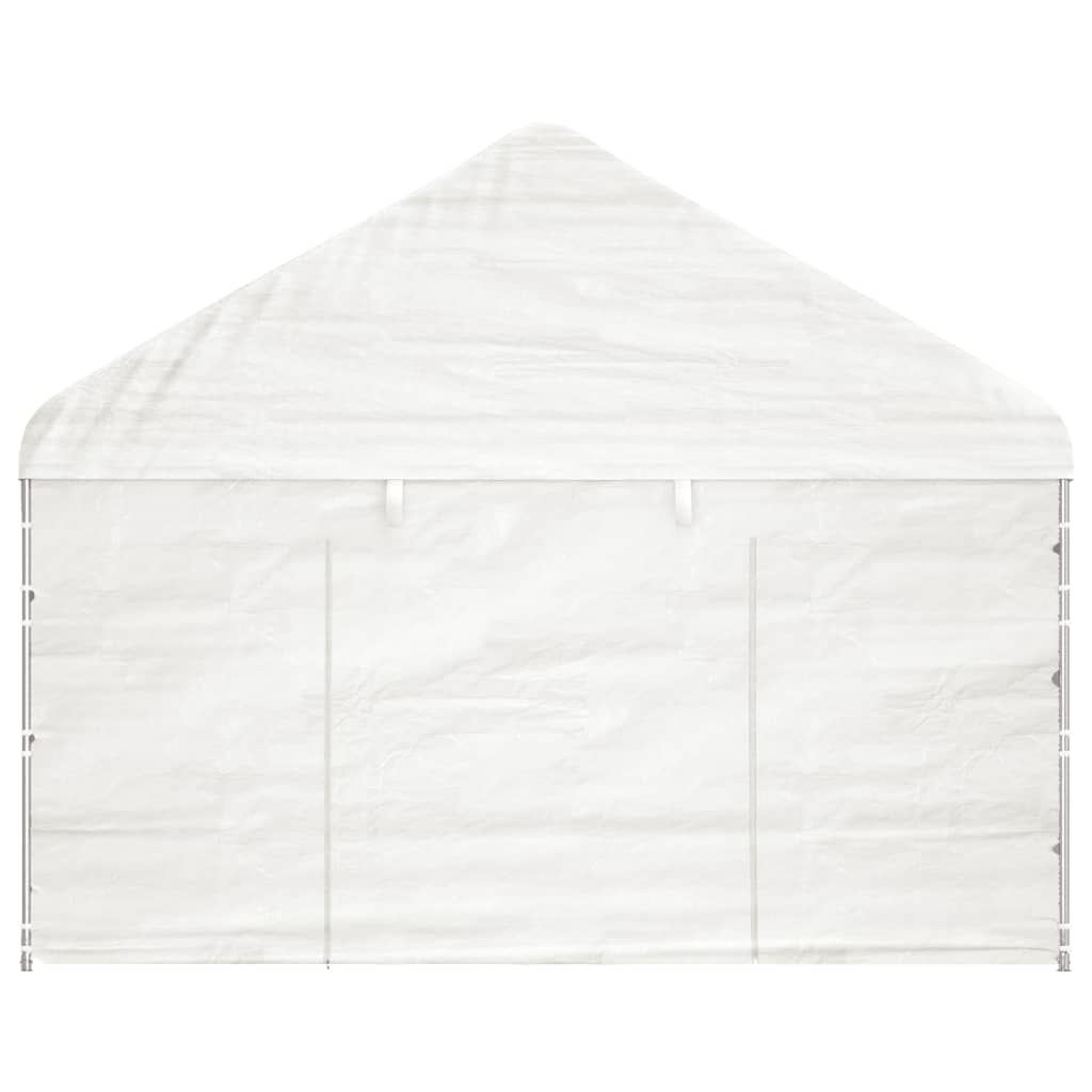 vidaXL Paviljong med tak hvit 13,38x4,08x3,22 m polyetylen