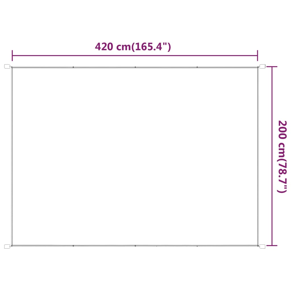 vidaXL Vertikal markise antrasitt 200x420 cm oxfordstoff