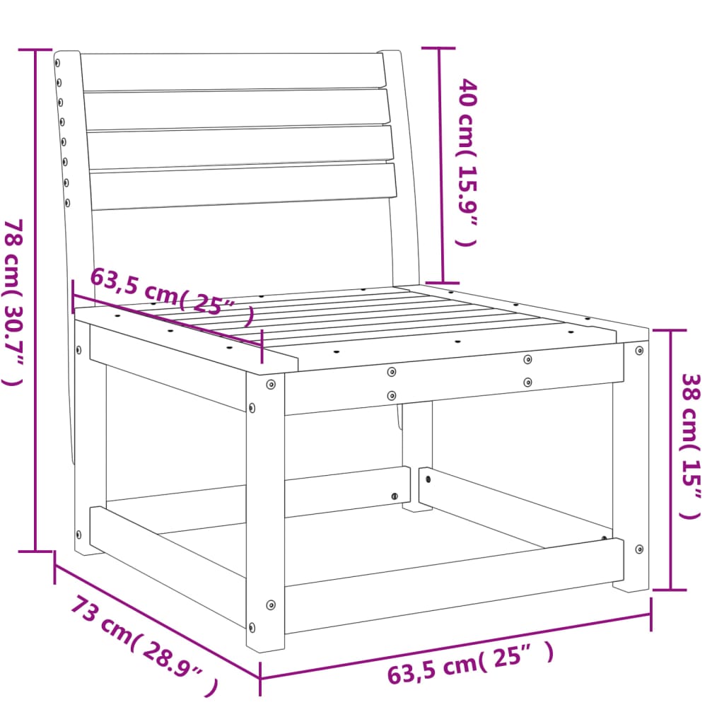 vidaXL Hagesofa hvit heltre furu