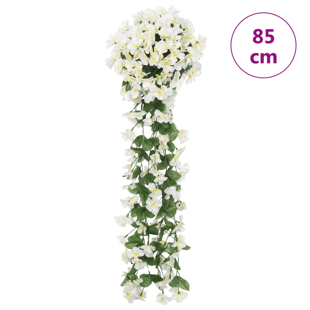 vidaXL Blomsterkranser for jul 3 stk hvit 85 cm