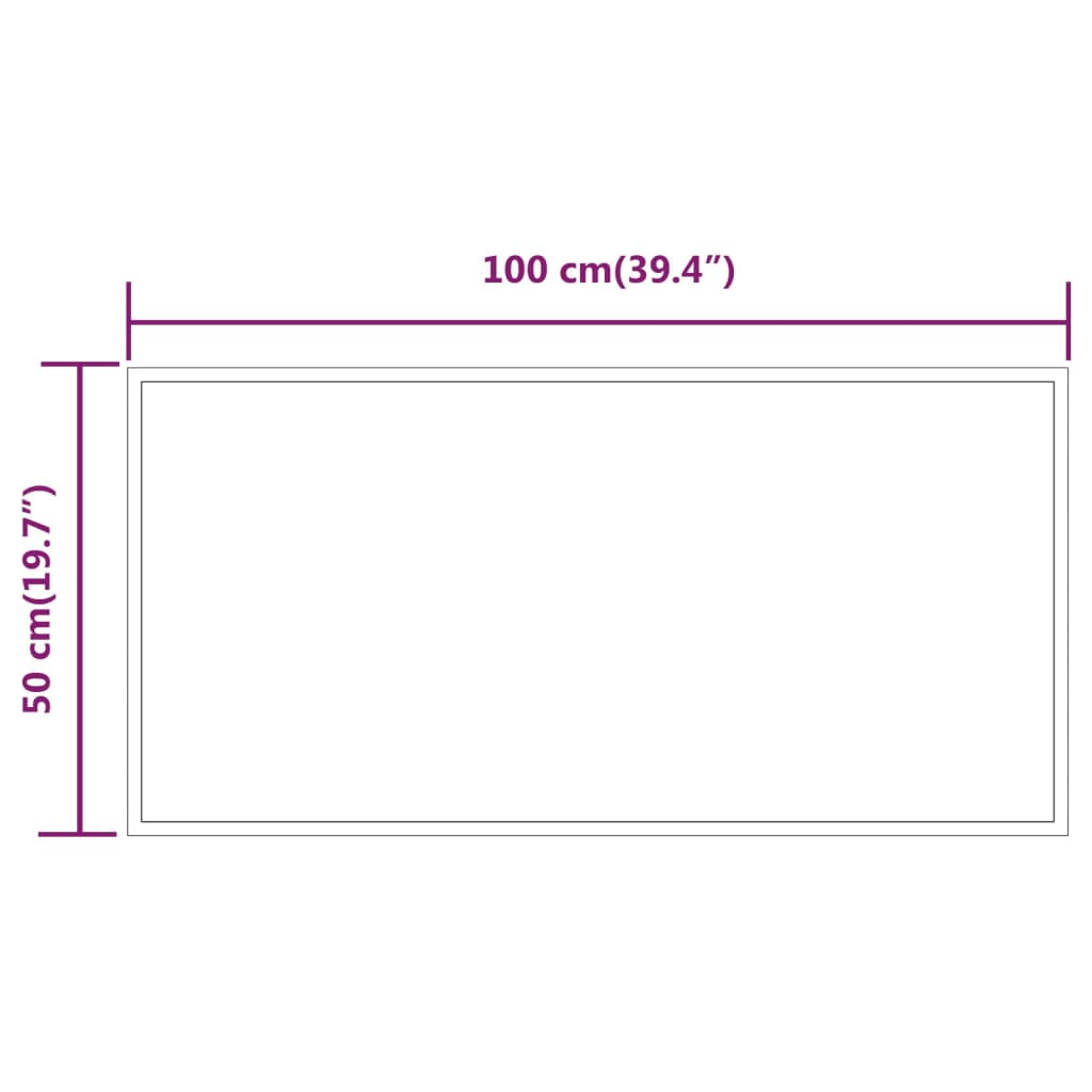 vidaXL Baderomsspeil med LED 50x100 cm