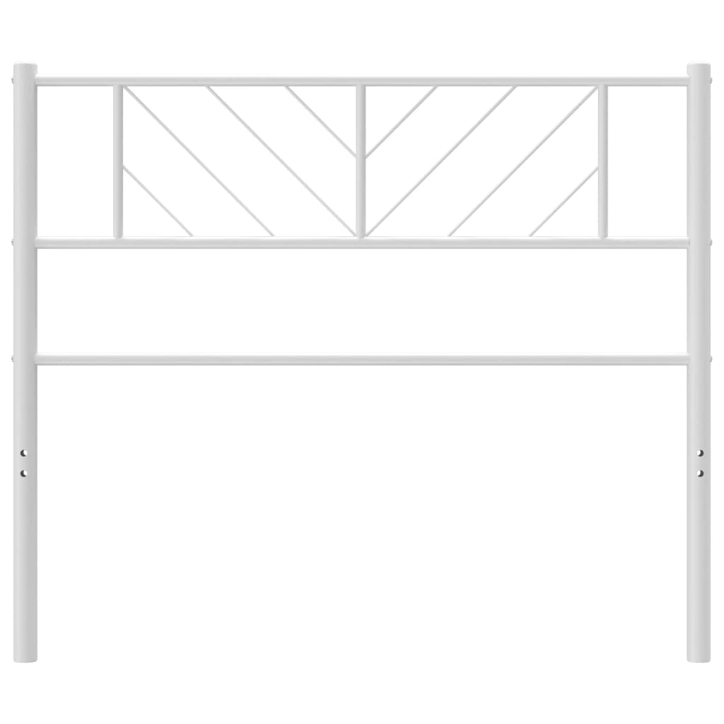 vidaXL Sengegavl i metall hvit 90 cm