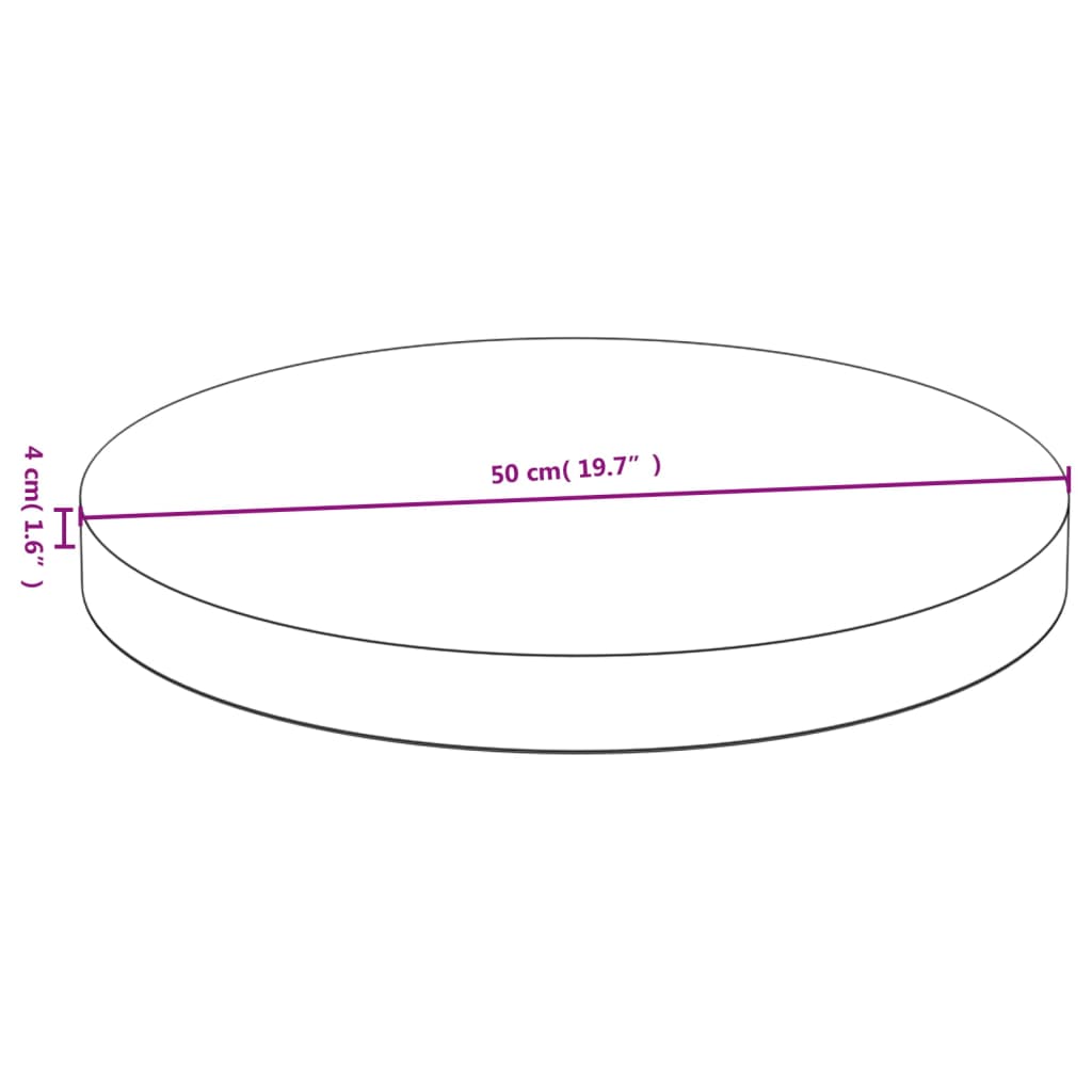 vidaXL Bordplate Ø50x4 cm bambus