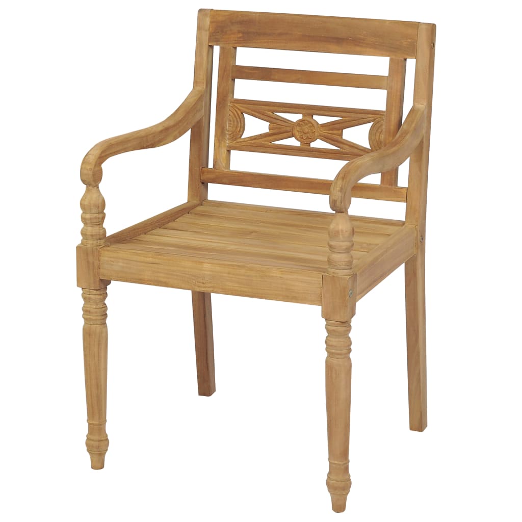 vidaXL Bataviastoler 2 stk heltre teak