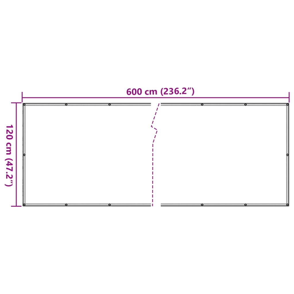 vidaXL Balkongskjerm med steinutseende 600x120 cm PVC