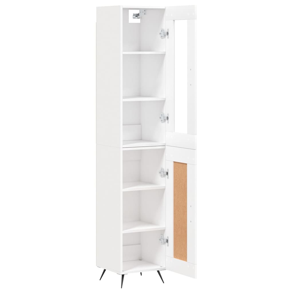 vidaXL Highboard hvit 34,5x34x180 cm konstruert tre