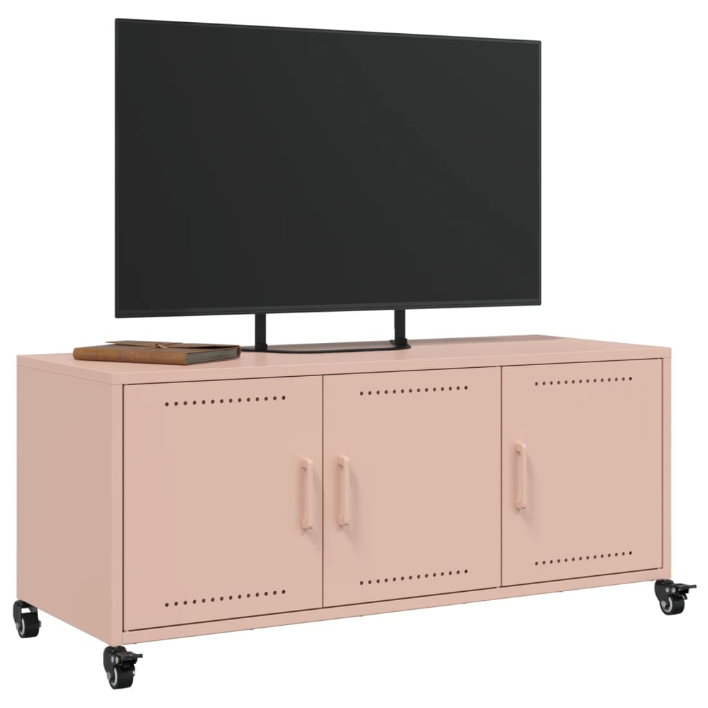 vidaXL TV-benk rosa 100,5x39x43,5 cm stål