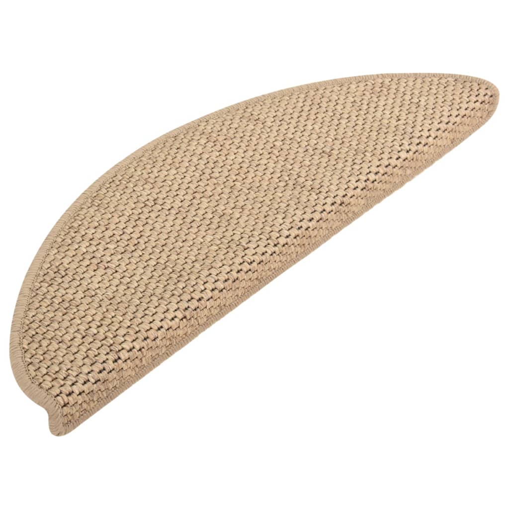 vidaXL Selvklebende trappematter sisal-utseende 15 stk 65x21x4 cm sand