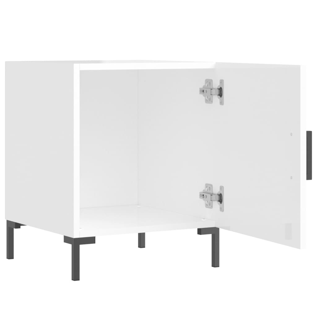 vidaXL Nattbord 2 stk høyglans hvit 40x40x50 cm konstruert tre