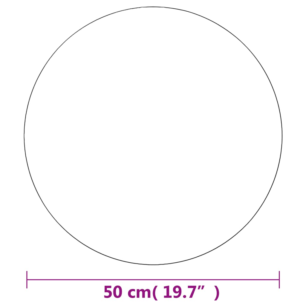 vidaXL Veggspeil 50 cm rundt glass