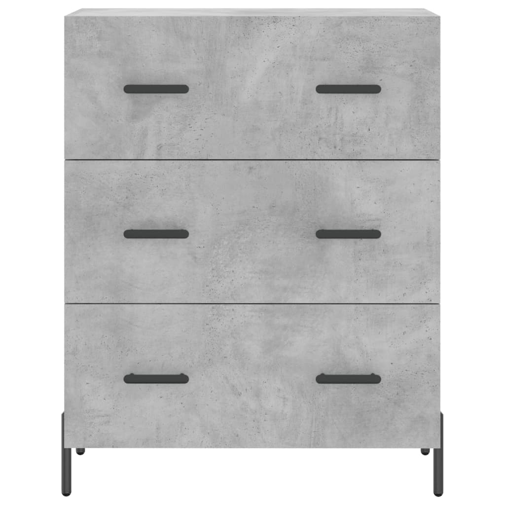 vidaXL Highboard betonggrå 69,5x34x180 cm konstruert tre