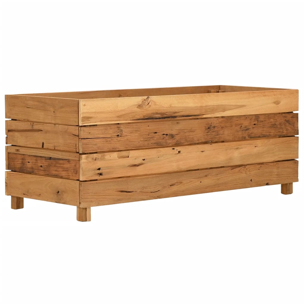 vidaXL Høybed 100x40x38 cm resirkulert teak og stål