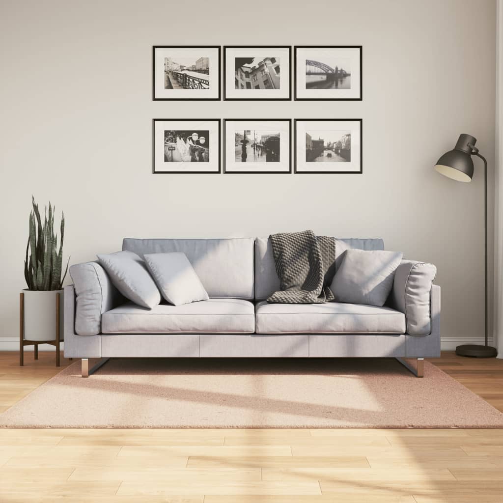 vidaXL Teppe HUARTE kort luv mykt og vaskbart blush 120x170 cm