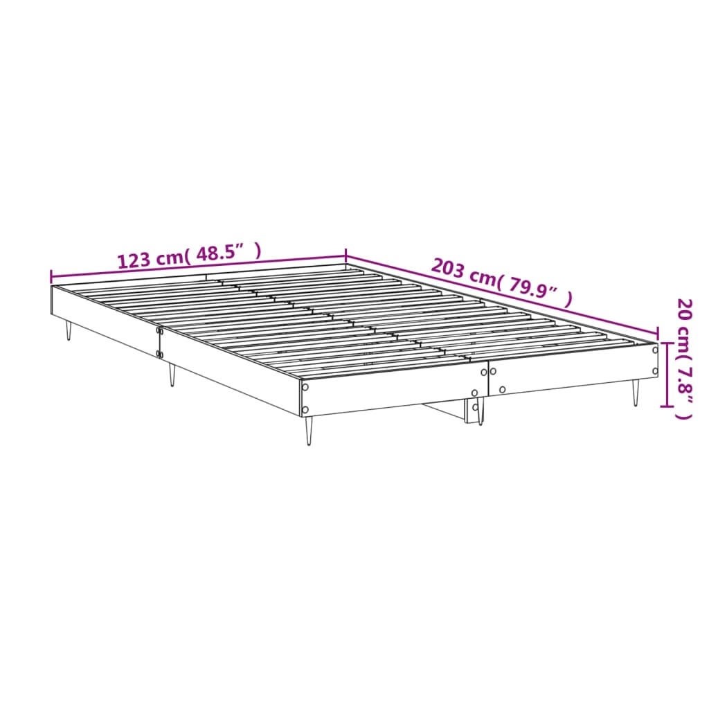 vidaXL Sengeramme uten madrass brun eik 120x200 cm konstruert tre