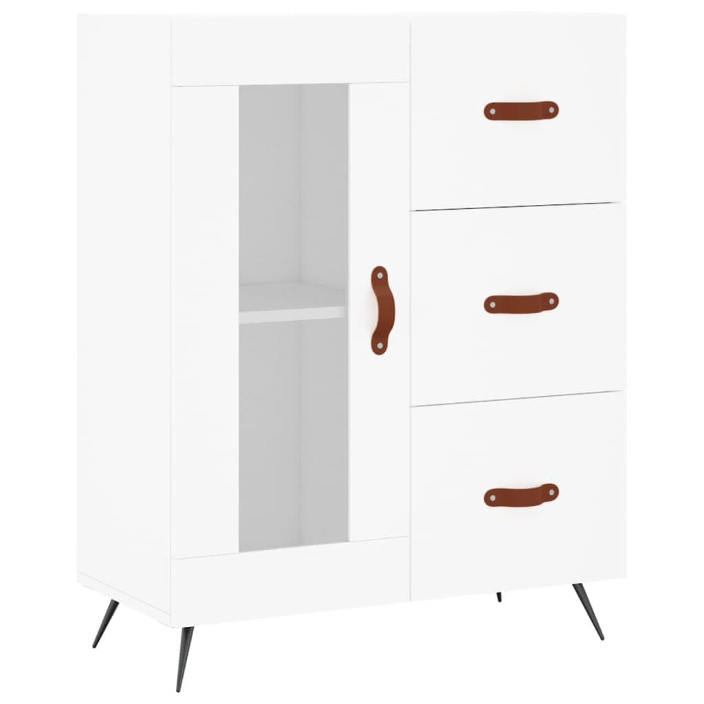 vidaXL Highboard hvit 69,5x34x180 cm konstruert tre