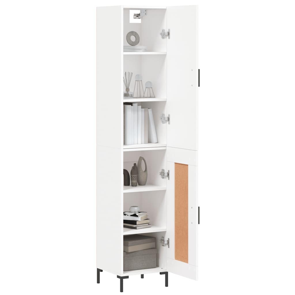 vidaXL Highboard hvit 34,5x34x180 cm konstruert tre