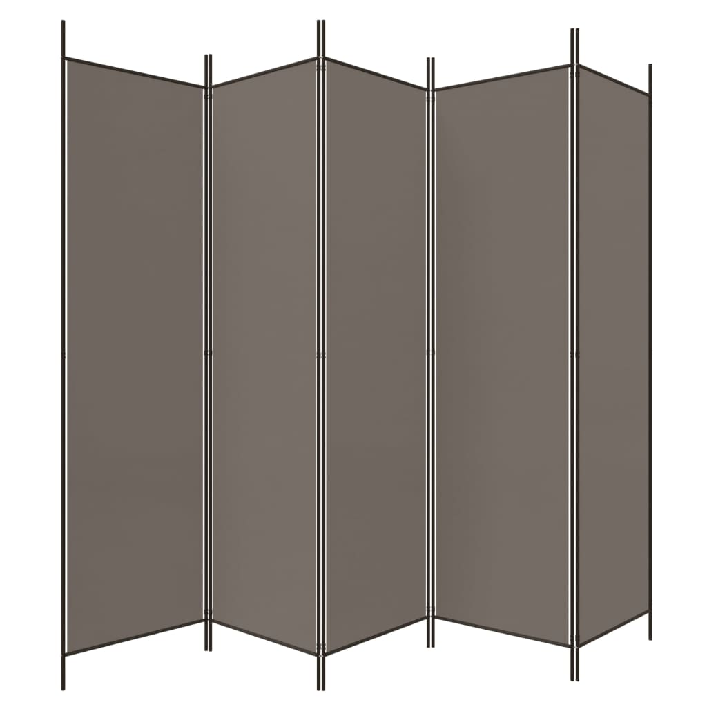 vidaXL Romdeler med 5 paneler antrasitt 250x220 cm stoff