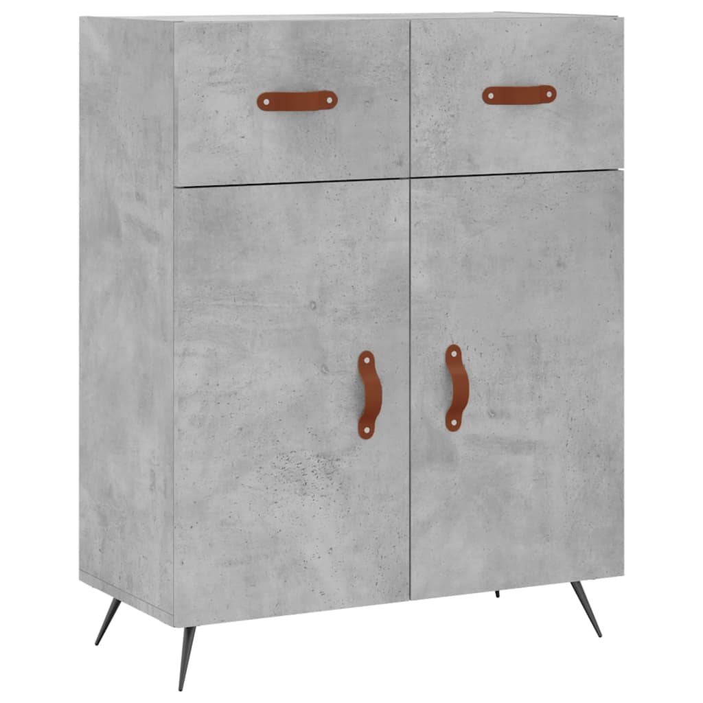 vidaXL Highboard betonggrå 69,5x34x180 cm konstruert tre