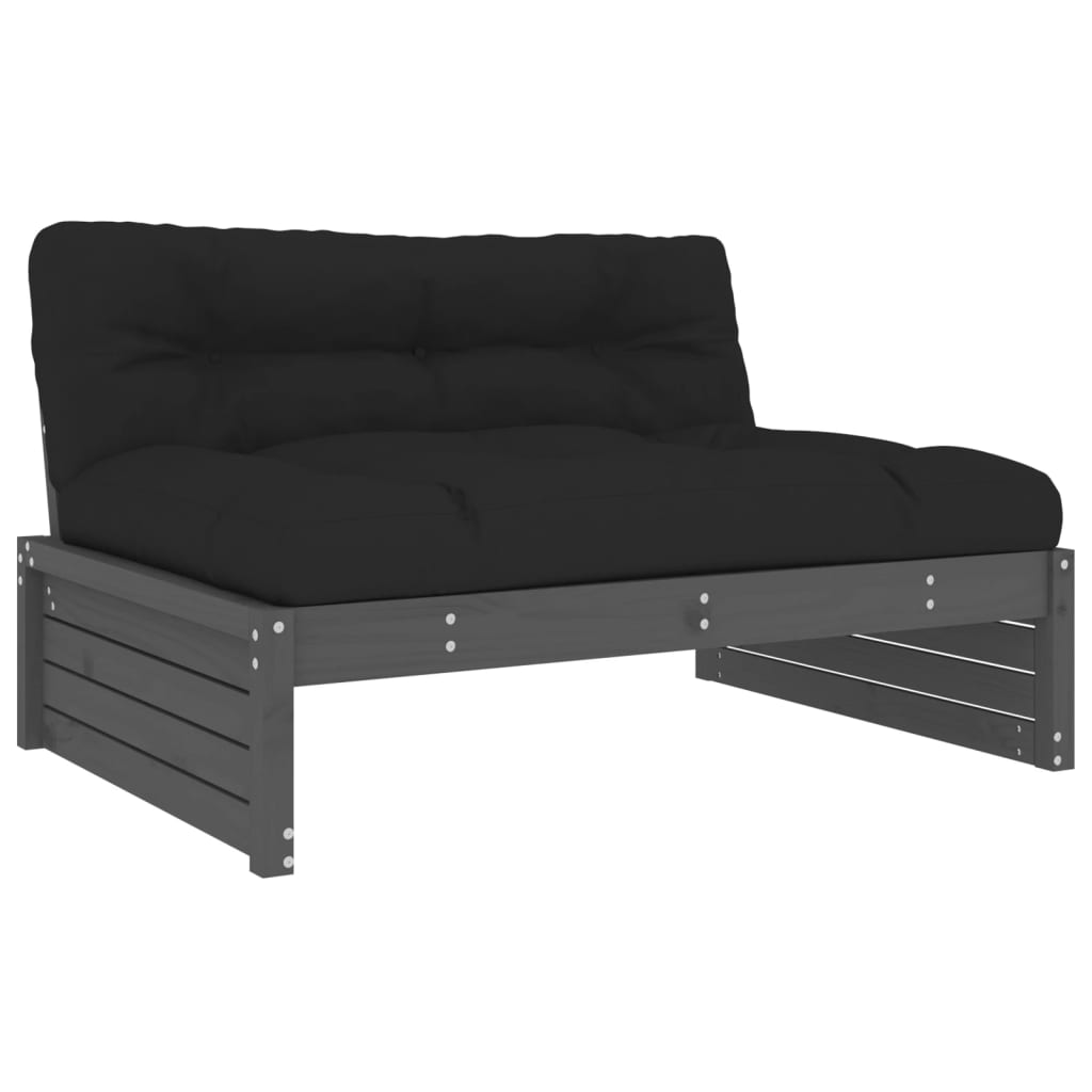 vidaXL Midtsofa grå 120x80 cm heltre furu