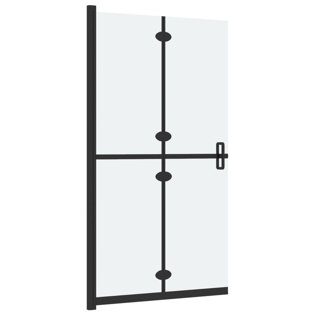 vidaXL Sammenleggbar dusjvegg med frostet ESG-glass 90x190 cm