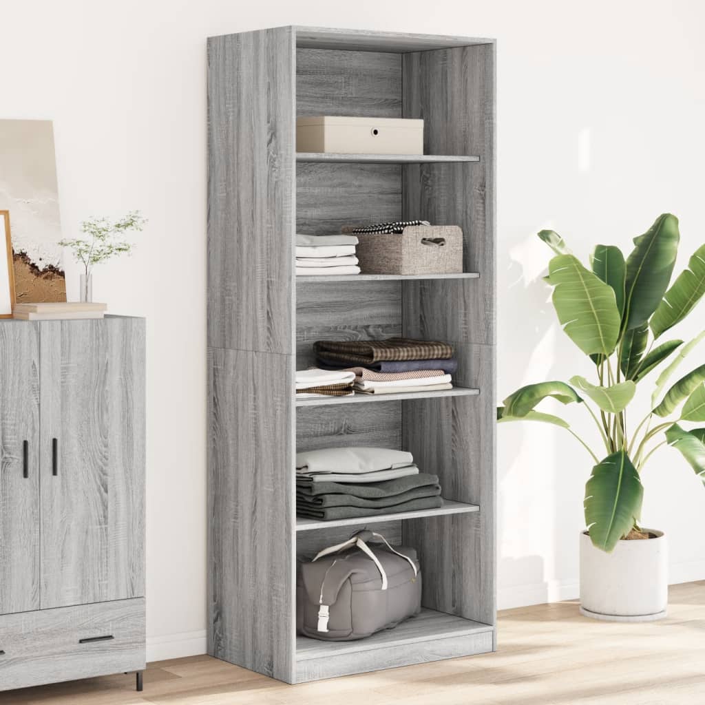 vidaXL Garderobe grå sonoma 80x50x200 cm konstruert tre